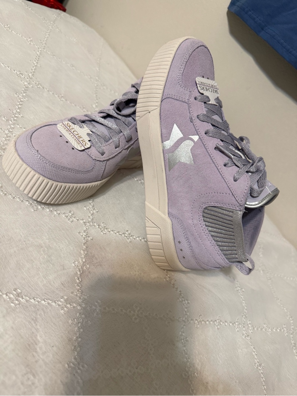 Skechers Lavender Court & Classics High-Top Sneakers - Picture 2 of 5